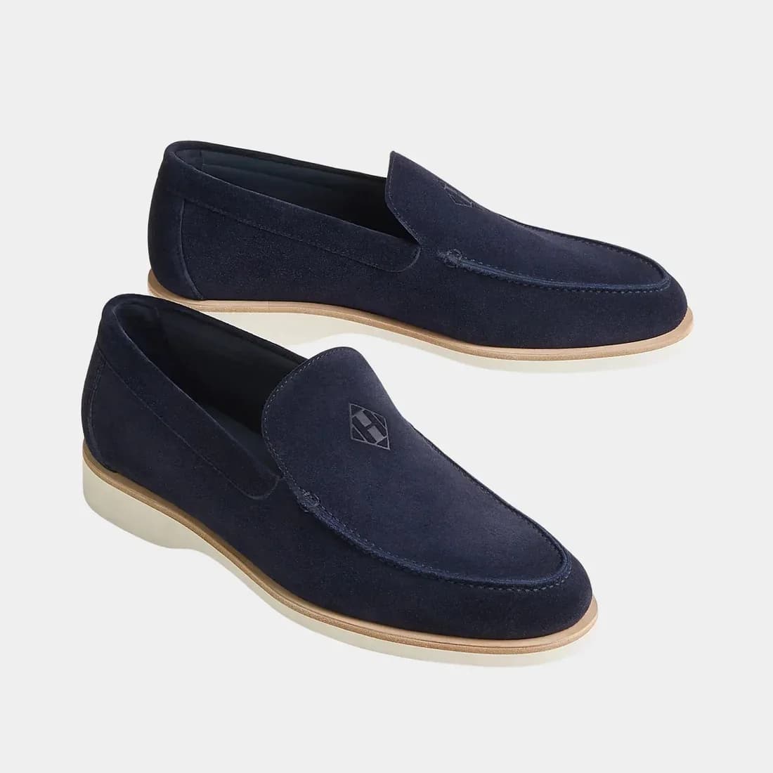 Loro Piana Open Walk, suede, dark deep sea