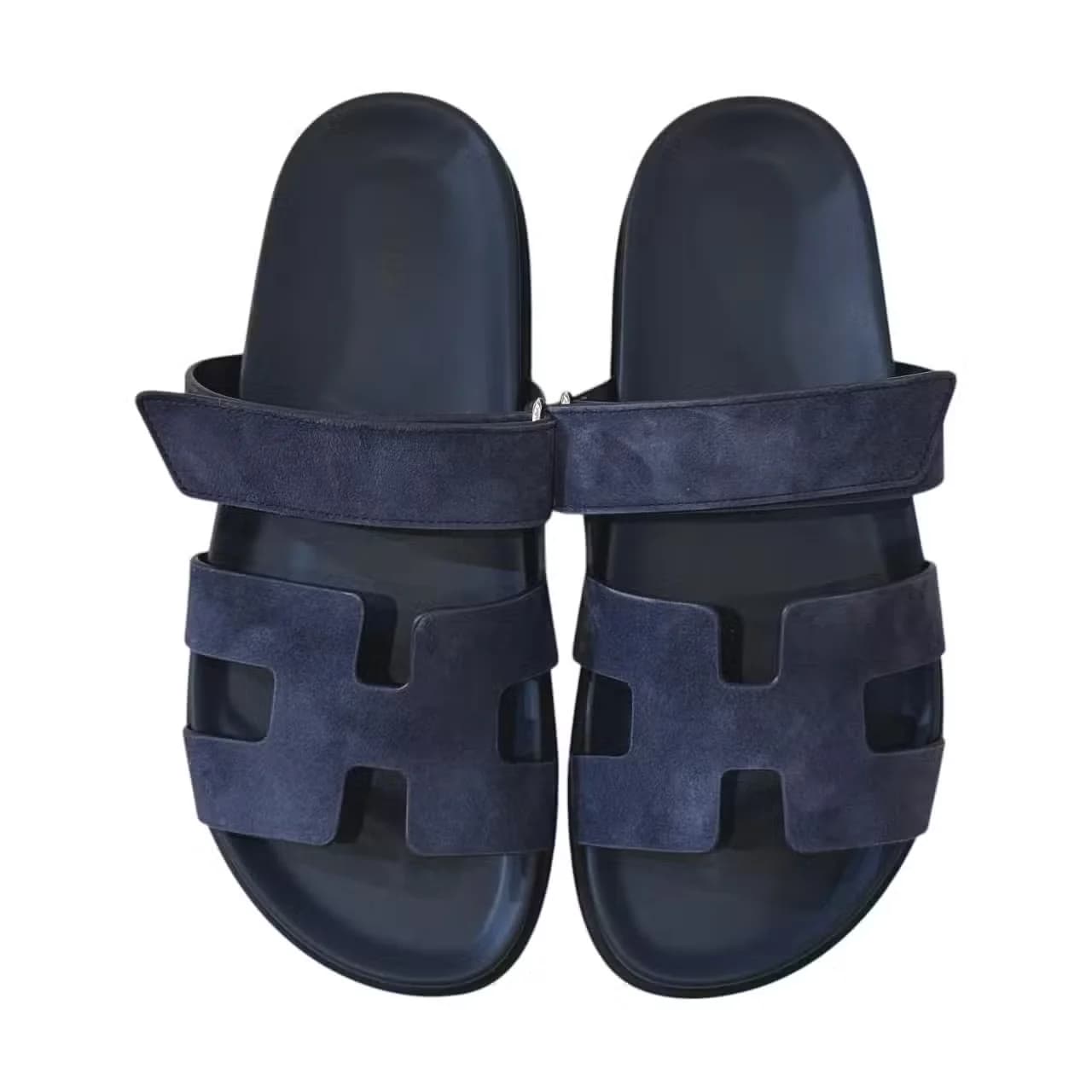 Hermès Chypre sandals, navy blue