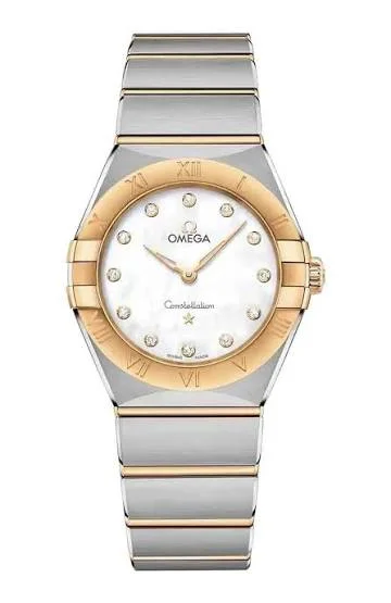 Omega Constellation, 28 mm, steel and yellow gold, mother-of-pearl dial